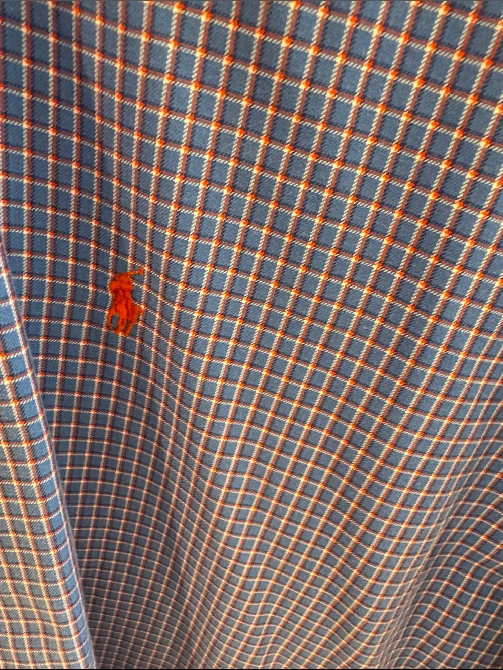 Polo by Ralph Lauren Blue and Red Micro-Check Button-Down Shirt